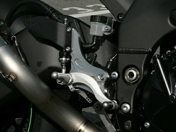 Hyper Bank Rearsets, Silver, Foldable, ZX-10R