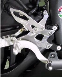 Hyper Bank Rear Sets, Silver, Foldable, YZF-R1