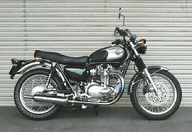 W800 Exhaust NASSERT TRAD-V Titanium Exhaust System with Heat Guard Boss - Titanium/Stainless W800