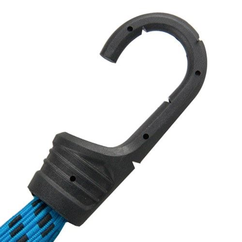 荷台用ゴムひも伸縮調整付フック付 ブルー 13mm×0.6m 1本