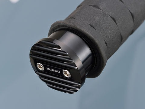 ハイサイダー バーエンドミラーアダプター ウェーブ ブラック 汎用タイプ 左右セット φ12~φ22.0