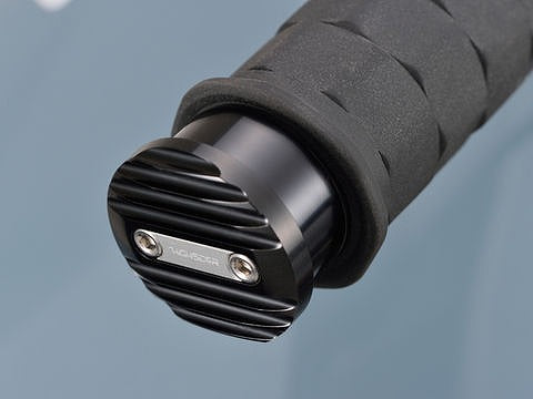 ハイサイダー バーエンドミラーアダプター ウェーブ ブラック/シルバー 汎用タイプ 左右セット φ12~φ22.0