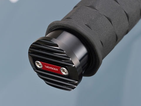 ハイサイダー バーエンドミラーアダプター ウェーブ ブラック/レッド 汎用タイプ 左右セット φ12~φ22.0