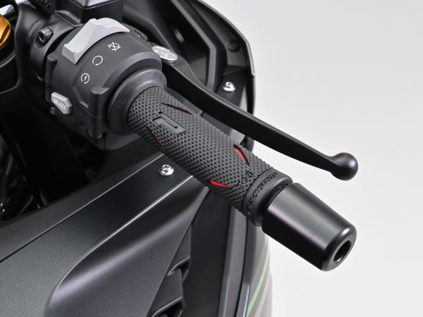 #718-RA ハードゲル ブラック/レッド エンド貫通 内径22/25mm