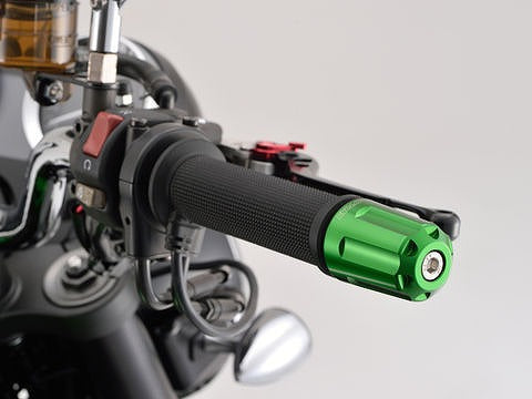 デイトナ 17268 ヘビーウエイトバーエンド リボルバー グリーン M8 カワサキ車 M8タイプ ハンドル バーエンド オプションパーツ