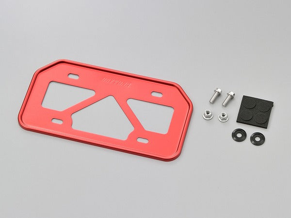 軽量ナンバープレートホルダー 原付用山型 レッド Mサイズ ナンバープレート