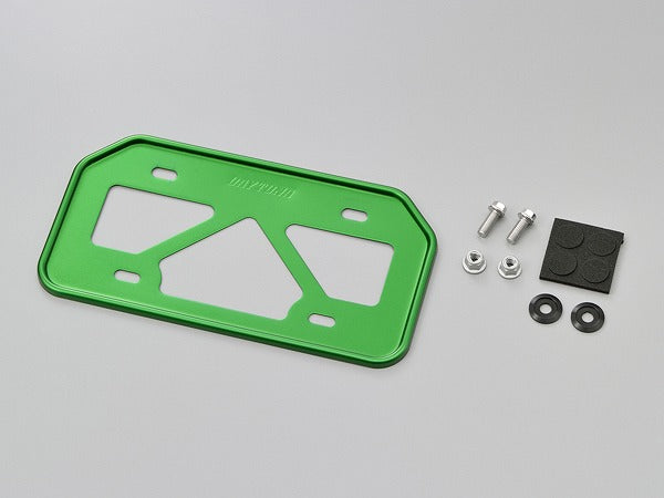 軽量ナンバープレートホルダー 原付用山型 グリーン Mサイズ ナンバープレート