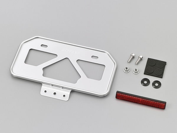 Lightweight License Plate Holder for Scooters, Mountain Type, Clear, Size M, with Reflector