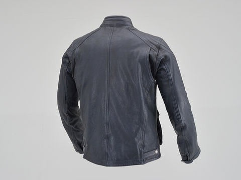 DL-501 Scrambler Jacket for Men, Navy, Size M, Cowhide/Polyester