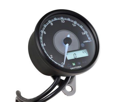 VELONA 電気式タコ&スピードメーター φ80 ブラックボディ 15000rpm ホワイトLED
