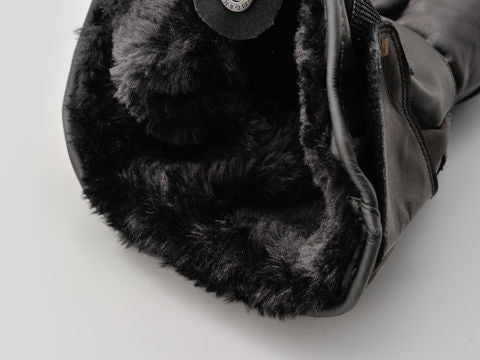 HBG-076 カウレザーロングウインターグローブ ブラック Lサイズ