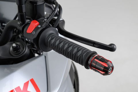 PREMIUM ZONE Handlebar End Plugs TECHNO Red for Suzuki/Universal