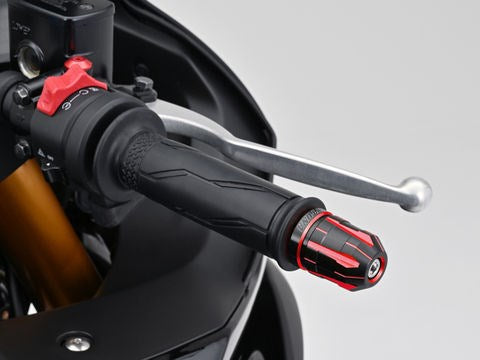 PREMIUM ZONE Handlebar End Plugs TECHNO Red for Yamaha M6
