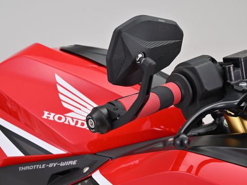 Heavyweight Bar End Mirror Adapters, Matte Black, Φ17-19, Honda, Left and Right Pair