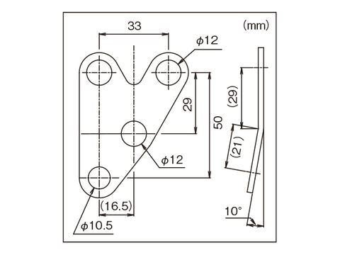 防振メーターステー VELONAφ48用 左右共通オフセット(10°曲げ)