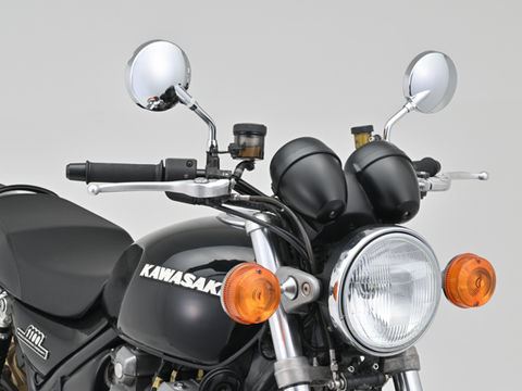 High-Visibility Mirror Z2 Monster Mirror Short Chrome Plated M10 Right-Hand Thread Universal Left/Right, 1 piece