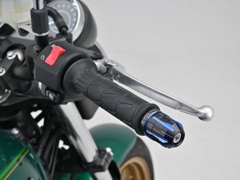PREMIUM ZONE Handlebar End Plugs TECHNO Blue M8 Kawasaki