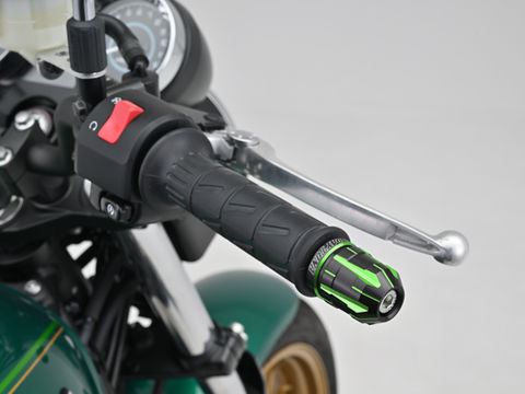 PREMIUM ZONE Handlebar End Plugs TECHNO Lime Green M8 Kawasaki