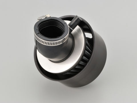 Super Power Filter φ35 with Nipple, Compatible with Exhaust Gas Models, Arc Type/Black