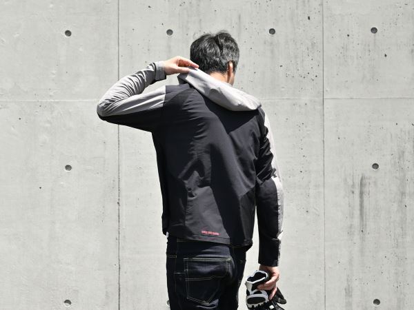 DJ-009 クイックドライパーカー ブラック/レッド 2XL