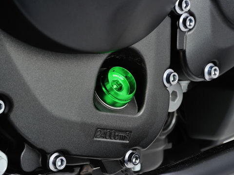 アルミビレットオイルフィラーキャップ (BULLETタイプ) グリーン M20×P2.5