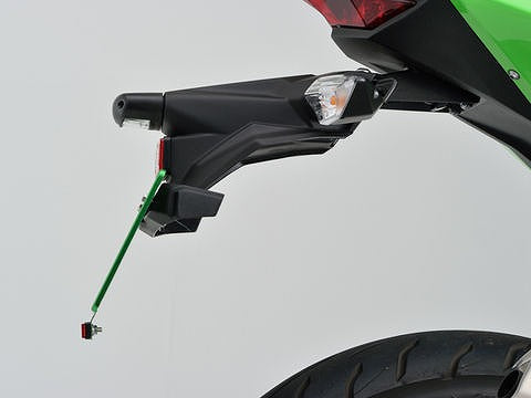 Lightweight License Plate Holder with Reflector, Green, L size, for 126cc and above