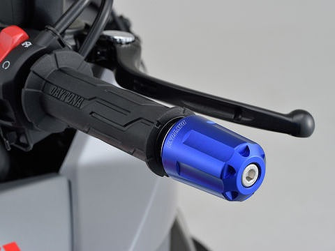 ヘビーウエイトバーエンド リボルバー ブルー 汎用ハンドル/スズキ中空ハンドルタイプ 350g φ17~19