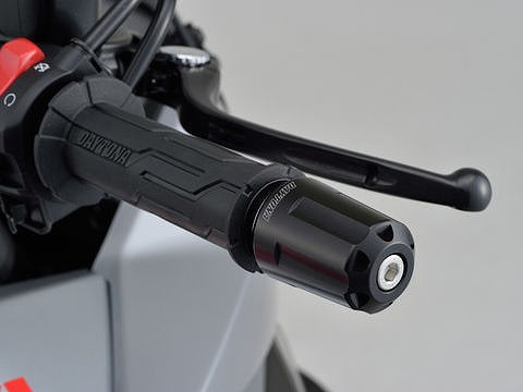 ヘビーウエイトバーエンド リボルバー ブラック 汎用ハンドル/スズキ中空ハンドルタイプ 350g φ17~19