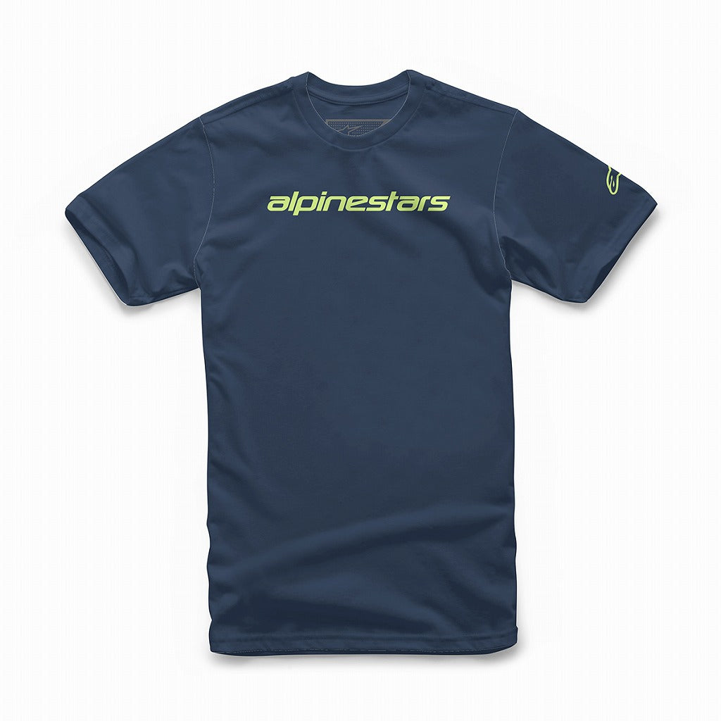Linear Wordmark T-shirt - Navy/Lime