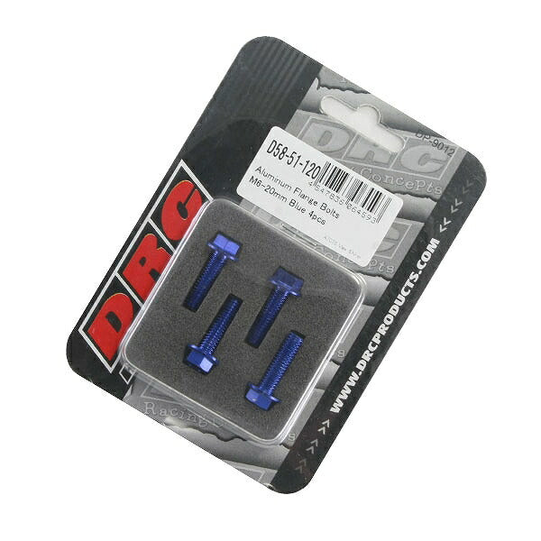 M6 Aluminum Flange Bolt, Blue, 4 pcs, 20mm