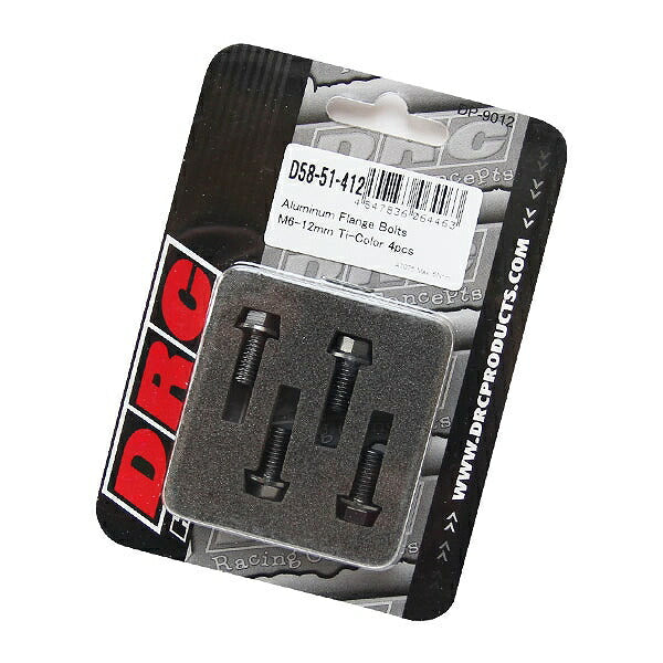 M6 Aluminum Flange Bolts, Titanium Color, 4 pieces, 12mm