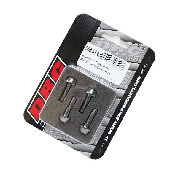 M6 Aluminum Tapered Bolt Titanium Color 4 pcs 20mm