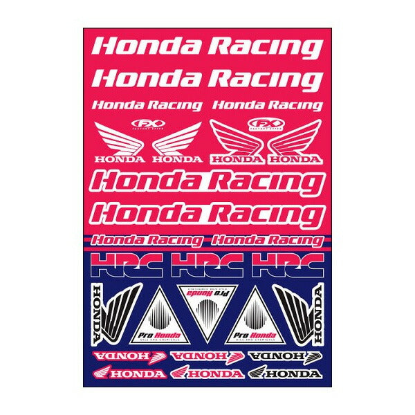 OEM Sticker Sheet 48cm x 30cm HONDA RACING