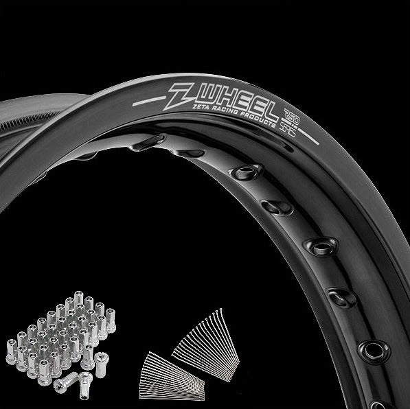 Rim Set Front Black Rim/Silver Nipple KX125 '83 KX250 '83