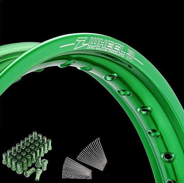 Rim Set Rear Green Rim/Green Nipple WR250R