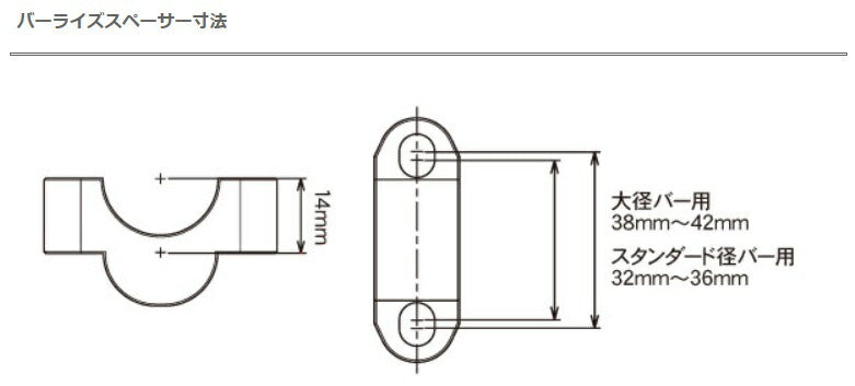 Bar Rise Spacer 14mm Up for Standard Diameter Bars 22.2mm