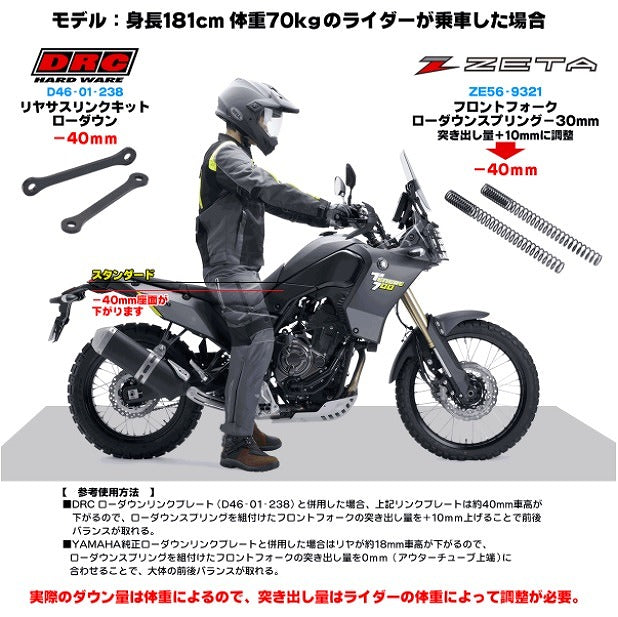 ZETA Front Fork Springs Low Down Tenere 700