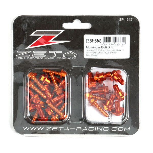 Aluminum Bolt Set for Exterior KTM SX/SXF'16-, EXC/EXCF'17- Orange