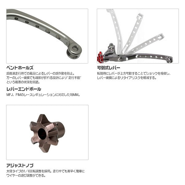 フライトレバー ブレーキ チタンカラー 3フィンガー R3SH GSX-R750/600 GSX-R1000/R GSX-S1000/F カタナ ビーキング S1000RR/R HP4
