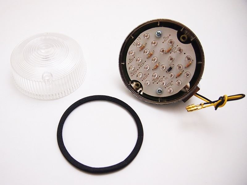 Z2 Type LED Turn Signals, Clear, 90mm, 1 pc., Z900RS/CAFE, Zephyr 400/750/1100
