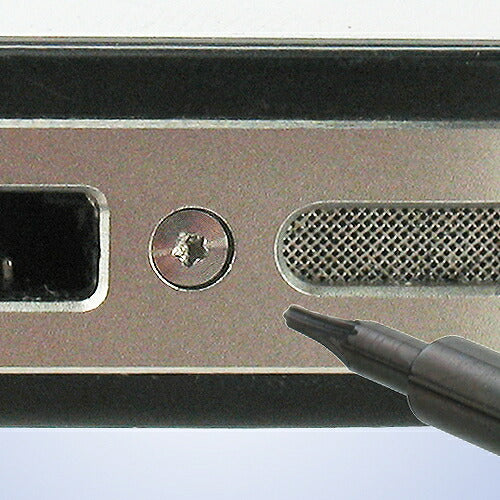 精密特殊ドライバー サイズ:全長113mm 材質:硬鋼線材(先端部)、PP(グリップ) 先端サイズ:0.9mm 軸長:23mm 軸径:3.0mm グリップ径:φ10mm