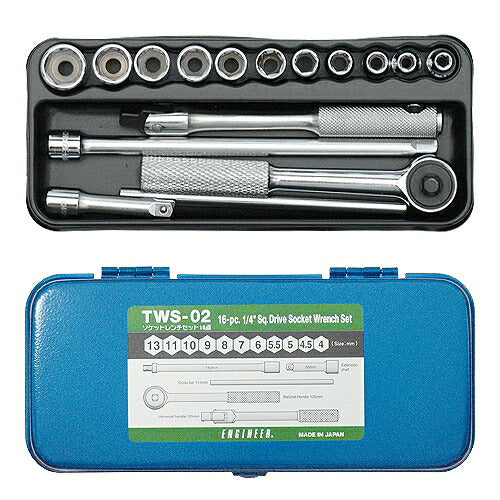 ソケットレンチセット サイズ:180X120X30mm 材質:スチール(ケース部)、クロムモリブデン鋼(ソケット部)、クロムバナジウム鋼(ラチェットハンドル部)