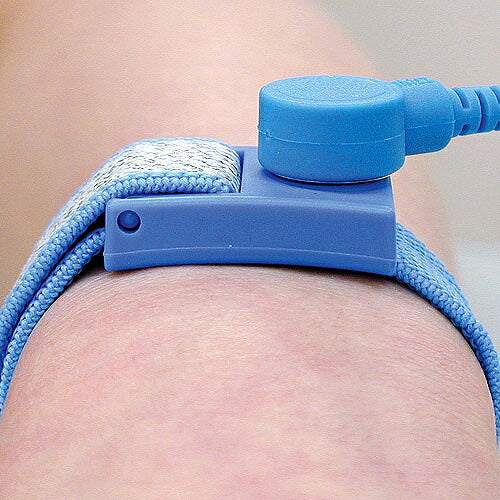 リストストラップ 電流制限抵抗値:1MΩ±10KΩ(コード部)、1.5KΩ±0.3KΩ(リストバンド部) 長さ:実用約1.8m