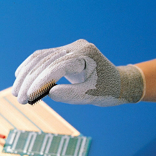 静電対策手袋 パームコート M サイズ:M 重量:19.5g 表面抵抗値:1X106~108Ω コーティング:パームコート