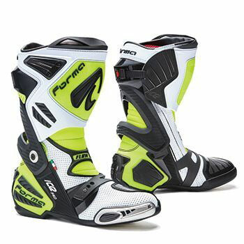 IcePro Flow Racing Boots White/Black/Yellow 26cm