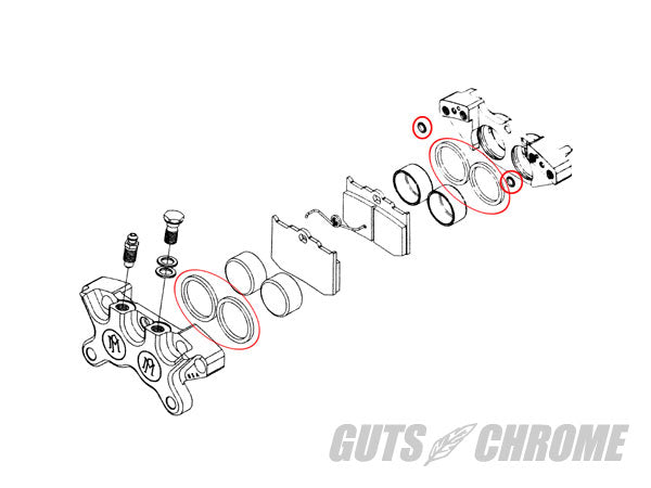 125×4キャリパー用 リビルドキット 96年以降 補修部品