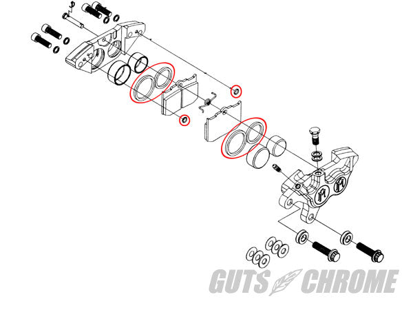 137×4Bキャリパー用リビルドキット 補修部品
