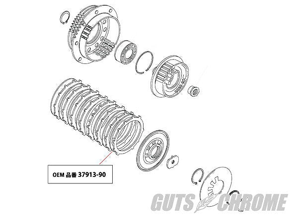 クラッチスチールプレート 90-97年 BT 91- XL用