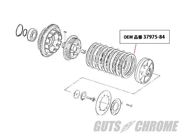 クラッチスチールプレートセット L84-89年 ビッグツイン用