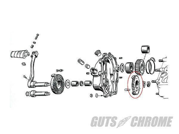 V-TWIN Kickstart Crank Gear 24T